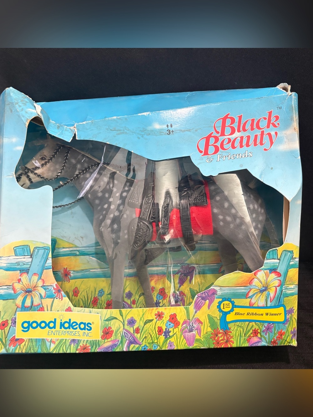 1993 "Black Beauty & Friends" Dappled Gray horse NEW WITH DAMAGE!
